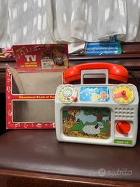 TV Musicale Vintage Orologio e Telefono Wind-Up