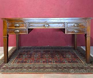 Scrivania in stile Direttorio con inserti in pelle