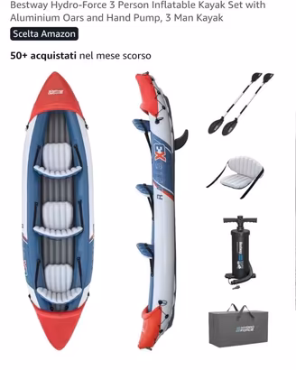 Canoa kayak gonfiabile 3posti