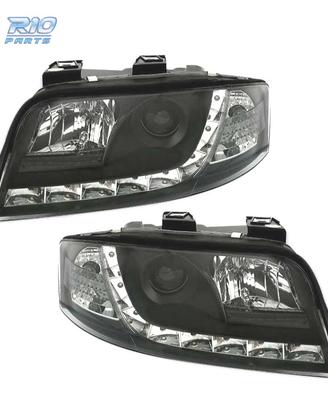 FARI AUDI A6 4B 01-04 LUCE DIURNA LED FONDO NERO