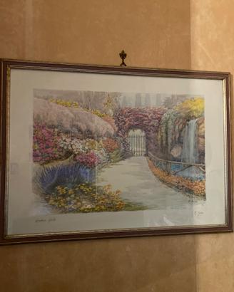 Quadro "Giardino Fiorito" - Stampa da acquerello