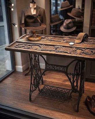 Singer con piano in legno XVII sec. Arredo vetrina