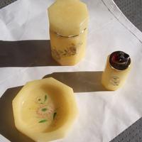 Servizio da fumo vintage in alabastro – 3 pezzi