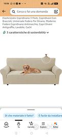 copridivano beige 3 posti