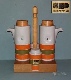 Franco Pozzi . Menage / Set Olio Aceto Sale Pepe