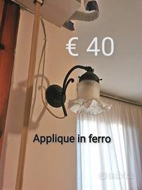 Applique da parete ferro e vetro
