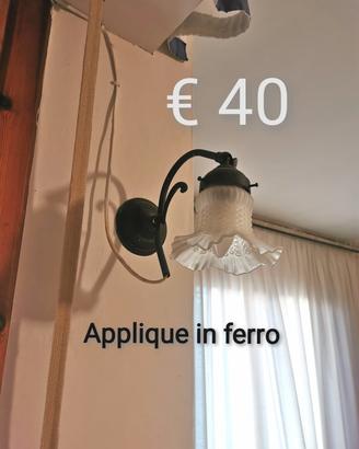 Applique da parete ferro e vetro