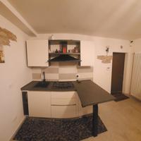 cucina con lavabo e fuochi 