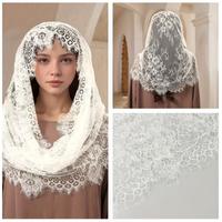 Fascia elegante pizzo/hijab, bianco.