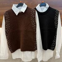 Camicia con pull-over e strass