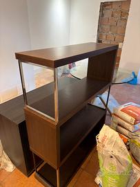 Libreria moderna in wenge ed acciaio