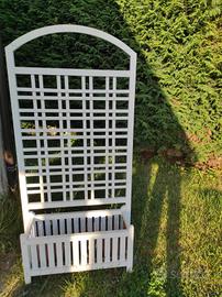 fioriera in legno colore bianco 