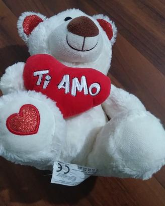 ORSACCHIOTTO DI PELUCHE SAN VALENTINO COL ❤ TI AMO