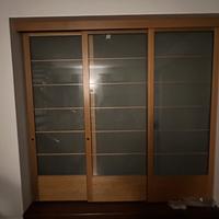 Porta scorrevole legno-vetro