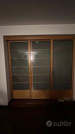 Porta scorrevole legno-vetro