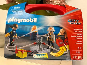 Playmobil  pompieri nuova in valigetta