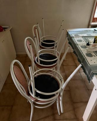 Tavolo con 6 sedie imbottite