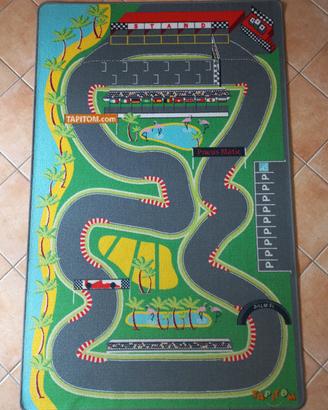 Tappeto gioco auto da corsa 130x200 cm