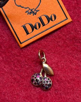 Dodo ciondolo ciliegie in oro rosa