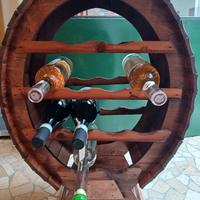 Cantinetta a forma di botte, in legno 12 bottiglie