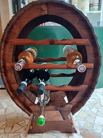 Cantinetta a forma di botte, in legno 12 bottiglie