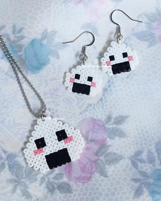 Set collana + orecchini Onigiri Kawaii
