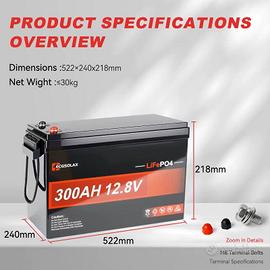 Batteria LiFePo4 ECGSOLAX 300AH 12.8V
