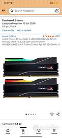 (Nuovo) RAM DDR5 64gb GSkill TridentZ 6000mhz cl30