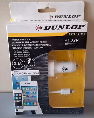 Caricabatterie per auto Dunlop 12V, 2,1A - NUOVO