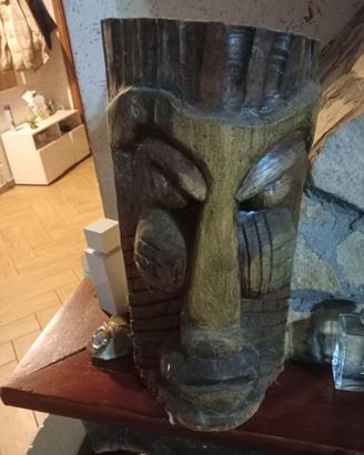" Maschera da parete di abete fatta a mano"
