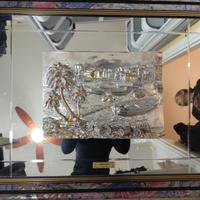 Quadro vintage specchiato in argento 