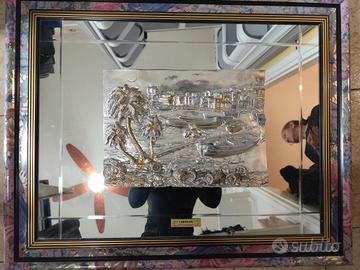 Quadro vintage specchiato in argento 