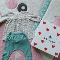 Completo Petit Bateau neonata 3 mesi 60 cm cotone 