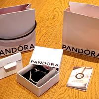 PANDORA Bracciale + Charm Corona Reale NUOVO