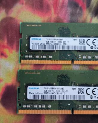 Coppia RAM DDR4 16GB (2x8GB) Laptop Samsung 2666MH