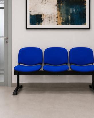 Panca attesa ufficio 3 posti blu
