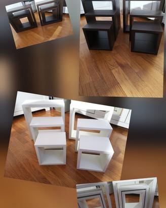 4 set di scaffali a cubotti