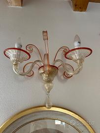 Applique da parete in vetro di murano