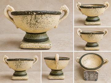 Coppa vaso decorativo vintage con manici