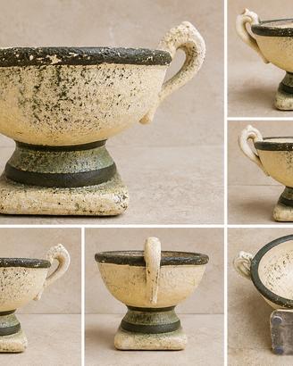 Coppa vaso decorativo vintage con manici