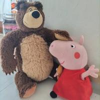 Peluche Peppa pig e Masha e orso