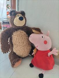 Peluche Peppa pig e Masha e orso