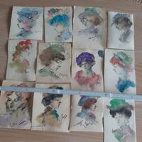 Ritratto di donna NAMIS Nando Miselli acquerello 