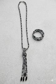 Set Collana a Cravatta e Bracciale Coordinato con 