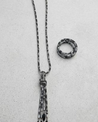 Set Collana a Cravatta e Bracciale Coordinato con 