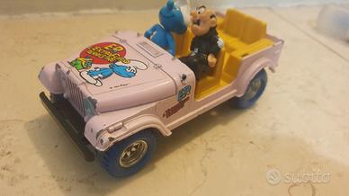 Puffi Burago Jeep CJ-7 vintage + personaggi