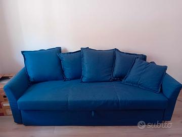 Divano letto Ikea Holmsund blu in tessuto