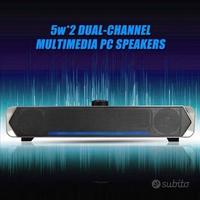 NUOVO Casse PC USB,5w*2 Soundbar 3.5mm Altoparlant