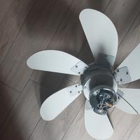 Ventola con lampadario grigia