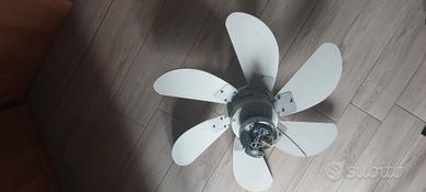 Ventola con lampadario grigia